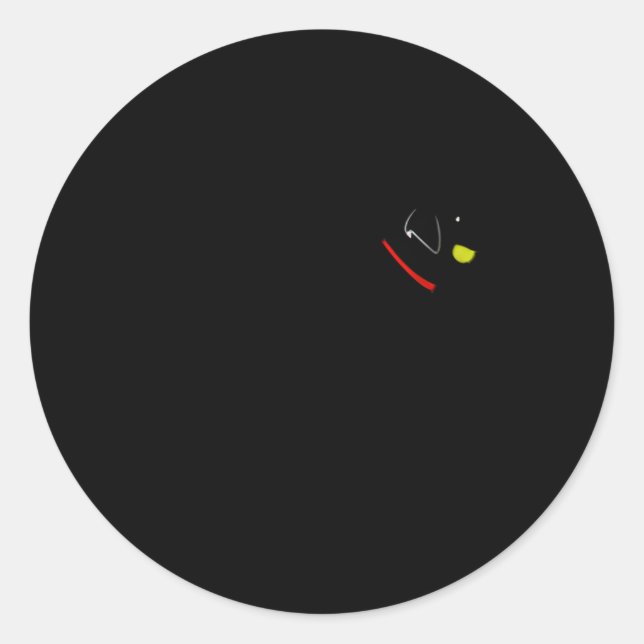 Pegatina Redonda Labrador Retriever Fetch Black Lab Play Ball (Anverso)