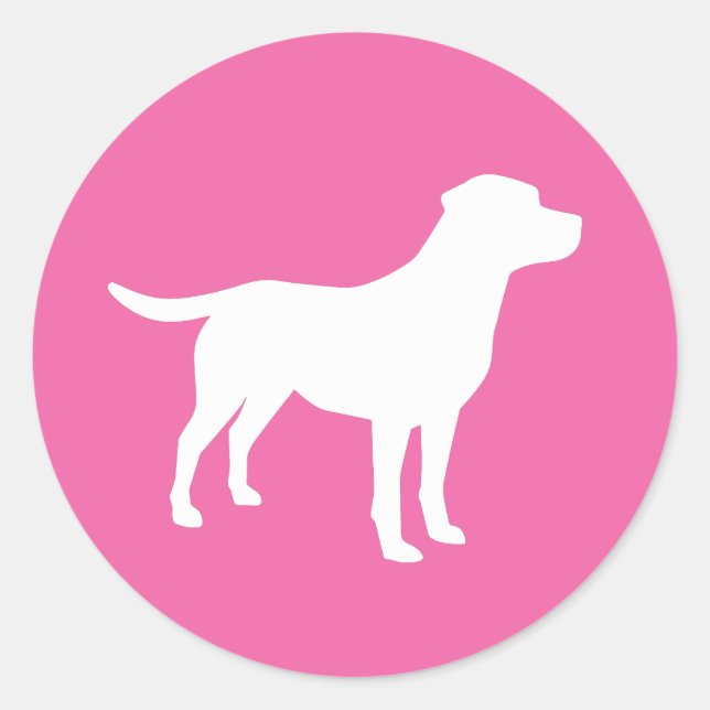 Pegatina Redonda Labrador Theme Dog Baby Shower Pink Lab (Anverso)