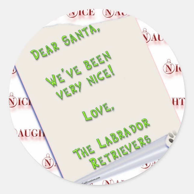 Pegatina Redonda LabradorpluralNice (Anverso)