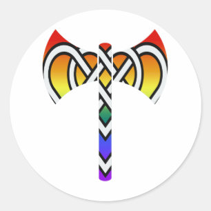 Pegatina Redonda Labrys celta
