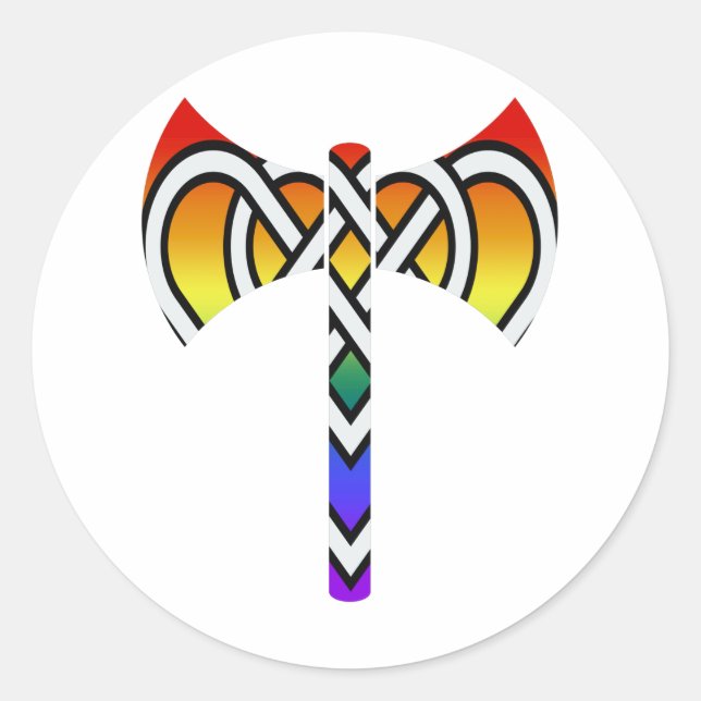 Pegatina Redonda Labrys celta (Anverso)