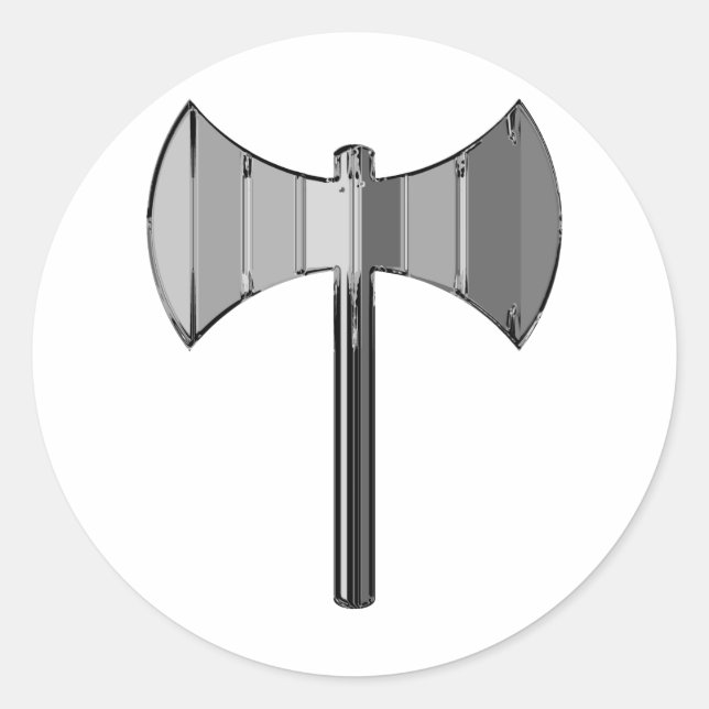 Pegatina Redonda Labrys metalizado (Anverso)