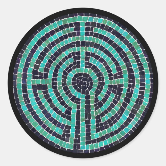 Pegatina Redonda LABYRINTH III Grandes Pegatinas redondos - Negro (Anverso)