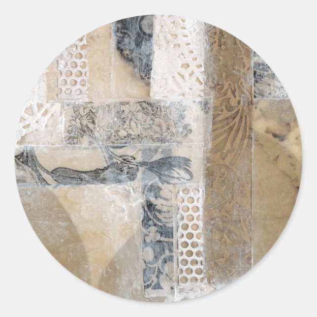 Pegatina Redonda Lace Collage I (Anverso)