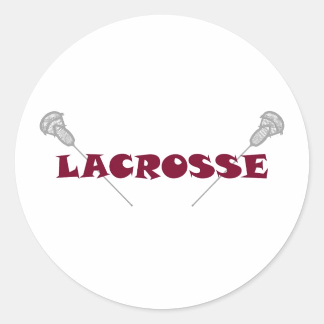 Pegatina Redonda Lacrosse (Anverso)
