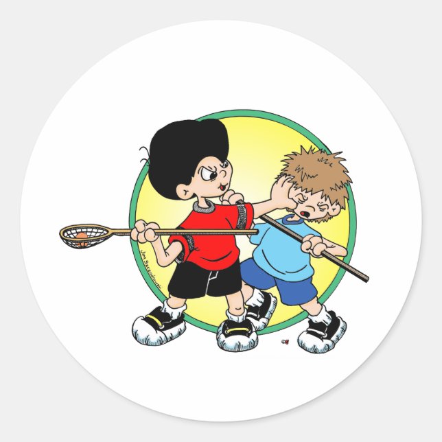 Pegatina Redonda Lacrosse #2 (Anverso)