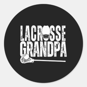 Pegatina Redonda Lacrosse Abuelo - Graciosa Lacrosse Orgullosa G