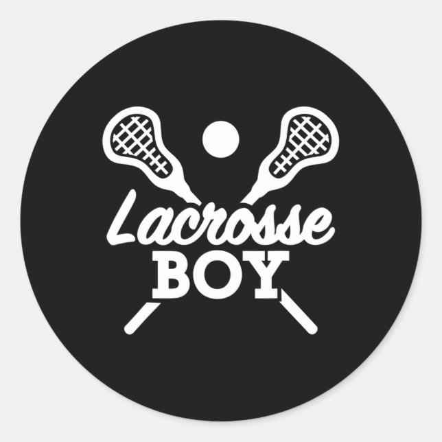 Pegatina Redonda Lacrosse Boy (Anverso)