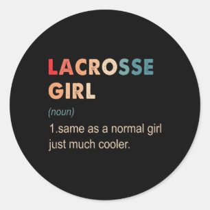 Pegatina Redonda Lacrosse Chica Definition Funny Lacrosse Lover Gif