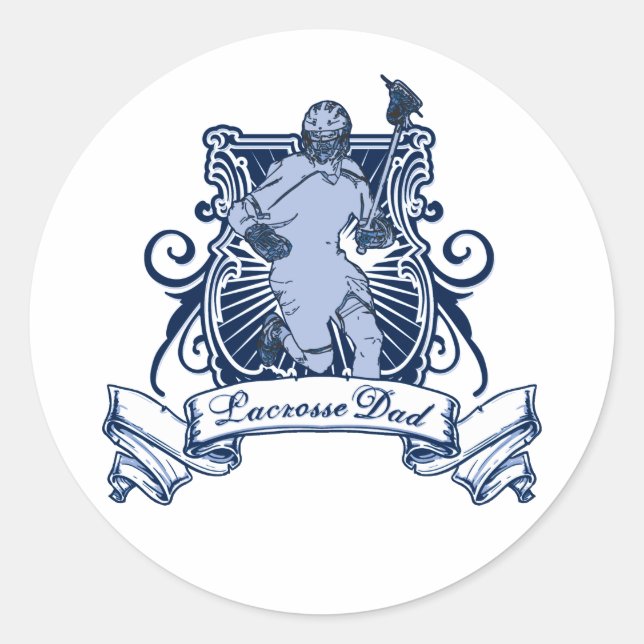 Pegatina Redonda Lacrosse Dad (Anverso)