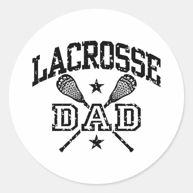 Pegatina Redonda Lacrosse Dad (Anverso)