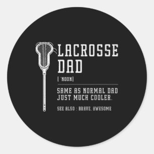 Pegatina Redonda Lacrosse Dad Daddy Cita Definición Hombres Vintage