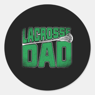 Pegatina Redonda Lacrosse Dad - Láminas Lacrosse Y Regalos