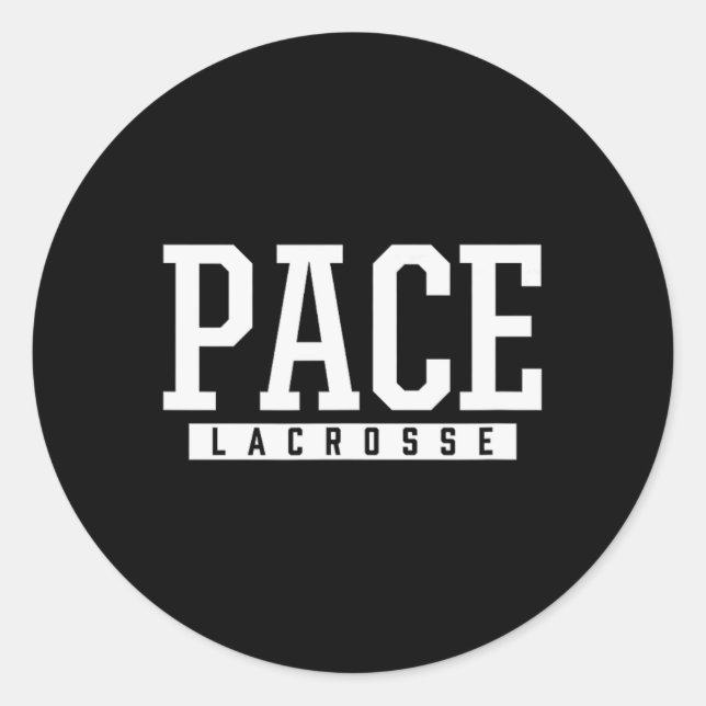 Pegatina Redonda Lacrosse de la escuela secundaria de Pace (Anverso)