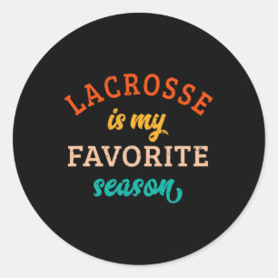Pegatina Redonda Lacrosse Es Mi Estación Favorita Lacrosse Lover Re