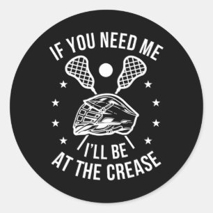 Pegatina Redonda Lacrosse Funny Lax Player Goalie