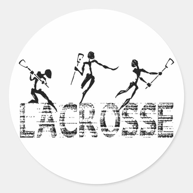 Pegatina Redonda Lacrosse Gift (Anverso)