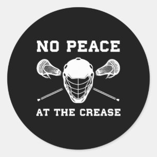 Pegatina Redonda Lacrosse Goalie Crease Funny Lax