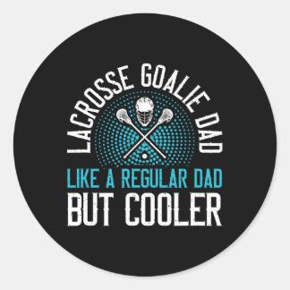Pegatina Redonda Lacrosse Goalie Dad