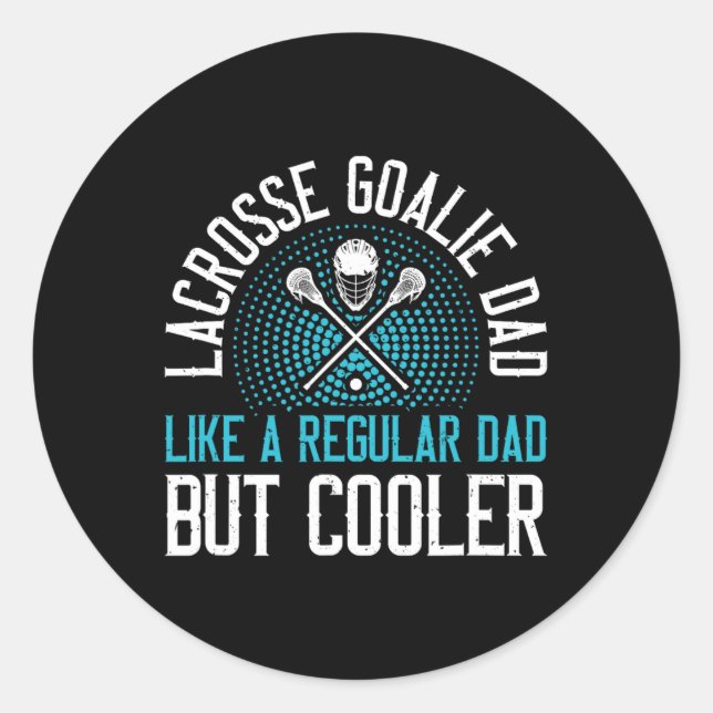 Pegatina Redonda Lacrosse Goalie Dad (Anverso)