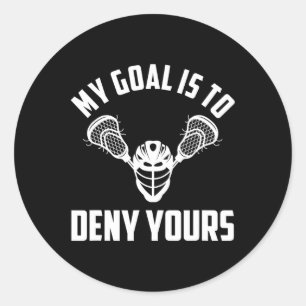 Pegatina Redonda Lacrosse Goalie Goalkeeper - Mi Objetivo Es Negart