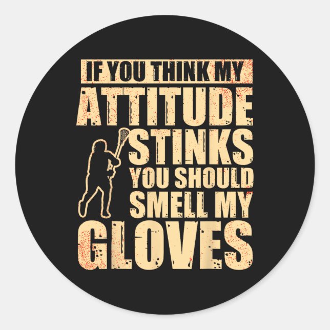 Pegatina Redonda Lacrosse Goalie Lacrosse Glove Stick Lax Goalie (Anverso)