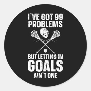 Pegatina Redonda Lacrosse Goalie Lax Goalkeeper Lacrosse Player Def