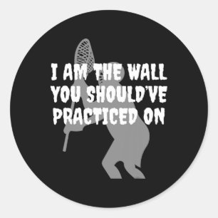 Pegatina Redonda Lacrosse Goalie - Soy El Muro Lax Goalie
