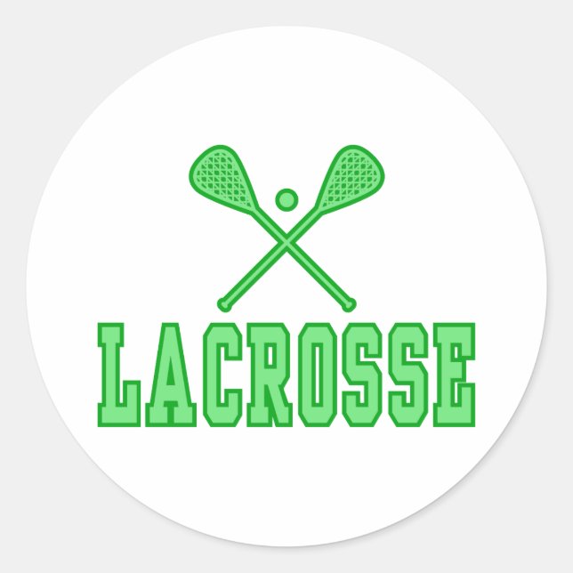 Pegatina Redonda Lacrosse Green (Anverso)