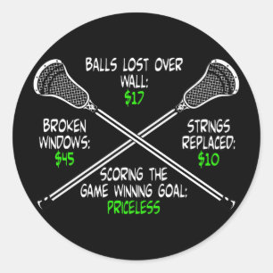 Pegatina Redonda Lacrosse Humor sin precio