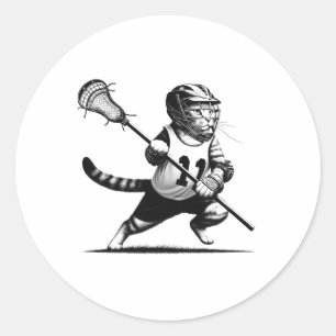 Pegatina Redonda Lacrosse Kitten Lover Lacrosse