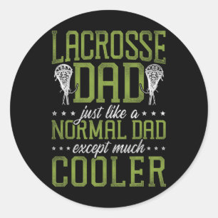 Pegatina Redonda Lacrosse Lax Dad Lacrosse Dad Igual Que Una D Norm
