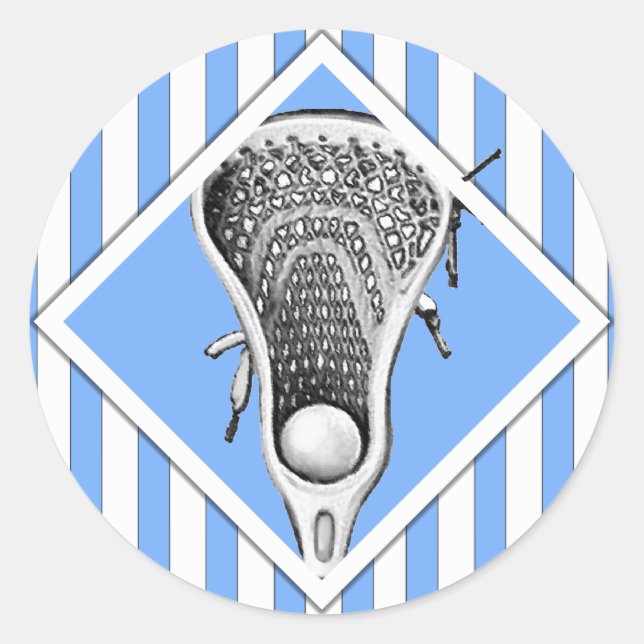 Pegatina Redonda Lacrosse Lax Team Light Blue Classic Round Pegatin (Anverso)