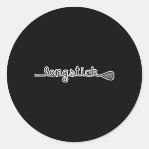 Pegatina Redonda Lacrosse Long Pole Lax Longstick Position Tee