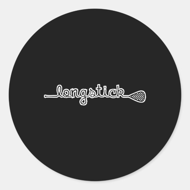 Pegatina Redonda Lacrosse Long Pole Lax Longstick Position Tee (Anverso)