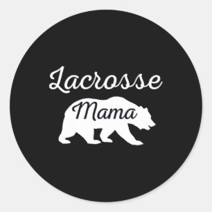 Pegatina Redonda Lacrosse Mama Mom Women Lax Player Gift