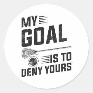 Pegatina Redonda Lacrosse Mi Objetivo Es Negarle El Tuyo A Los Homb
