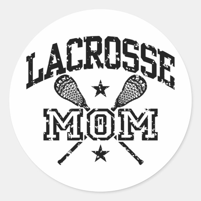 Pegatina Redonda Lacrosse Mom (Anverso)