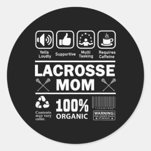 Pegatina Redonda Lacrosse Mom Contents Lo Que La Hace Grande