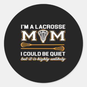 Pegatina Redonda Lacrosse Mom Lacrosse Gifts