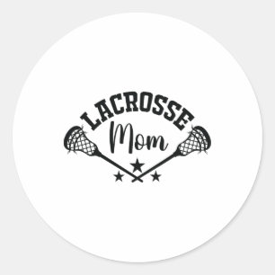 Pegatina Redonda Lacrosse Mom Lacrosse Stick Wife Mujeres Lacrosse