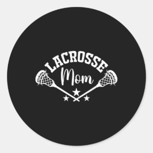 Pegatina Redonda Lacrosse Mom Lacrosse Stick Wife Mujeres Lacrosse