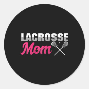 Pegatina Redonda Lacrosse Mom Lax Player Mother Ball Sport Game Sti