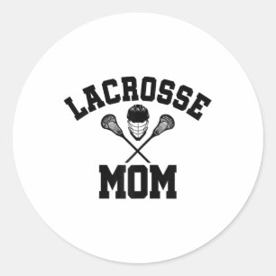 Pegatina Redonda Lacrosse Mom Outfit Para Madres Esporas