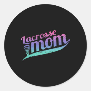 Pegatina Redonda Lacrosse Mom Vintage Proud Lax Mother