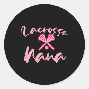 Pegatina Redonda Lacrosse Nana Cute Mom Abuela Sports Grandma