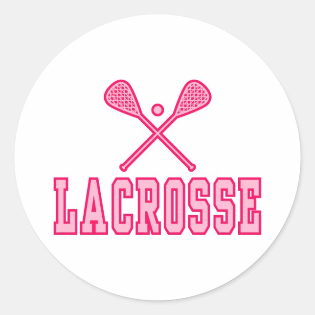 Pegatina Redonda Lacrosse Pink (Anverso)