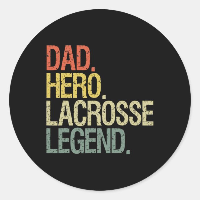 Pegatina Redonda Lacrosse Player Dad (Anverso)