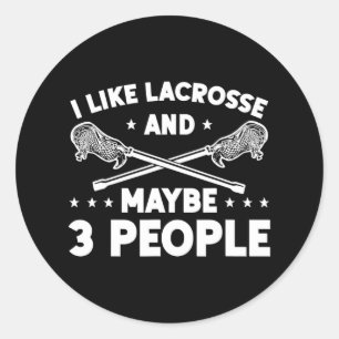 Pegatina Redonda Lacrosse Player Funny Lacrosse Goalie Me Gusta Lac