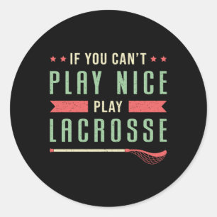 Pegatina Redonda Lacrosse Player Lax Sport Stick Team Funny Gift